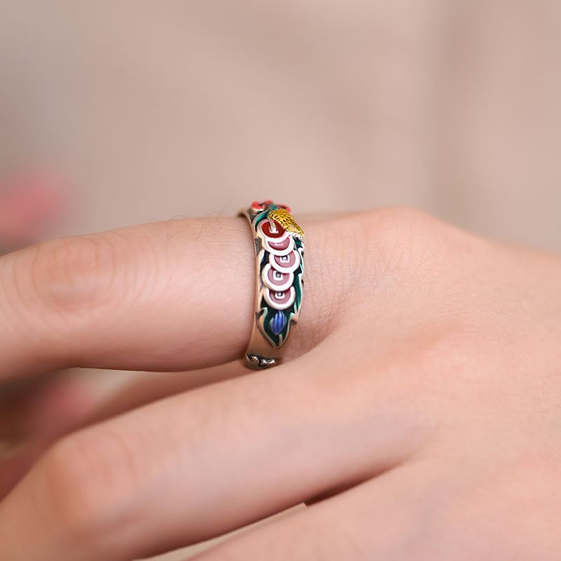 Buddha Stones Feng Shui Vijf Keizermunten Ring - image 5