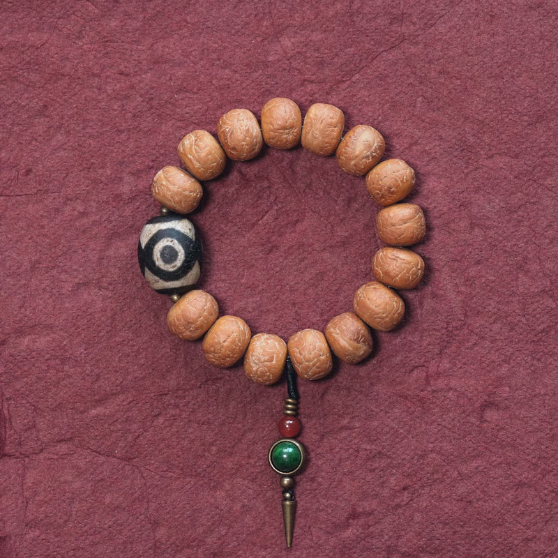Buddha Stones Tibetaanse Bodhizaad Dzi kraal vredesamulet Pols Mala Armband - 18 cm - image 0