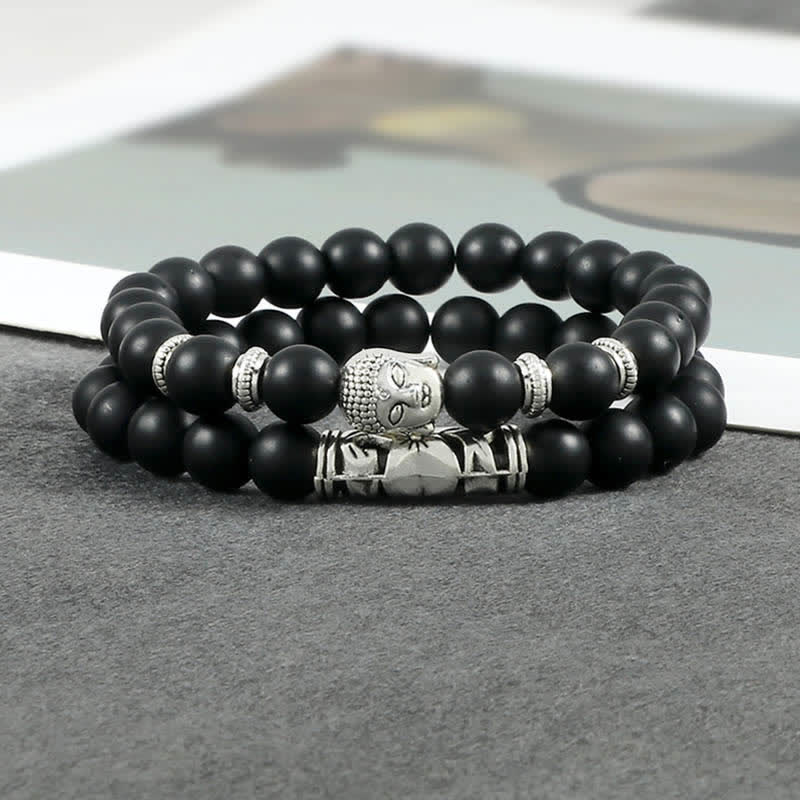 Buddha Stones 2 stuks natuurlijke kristallen agaat Boeddha Armband - image 4
