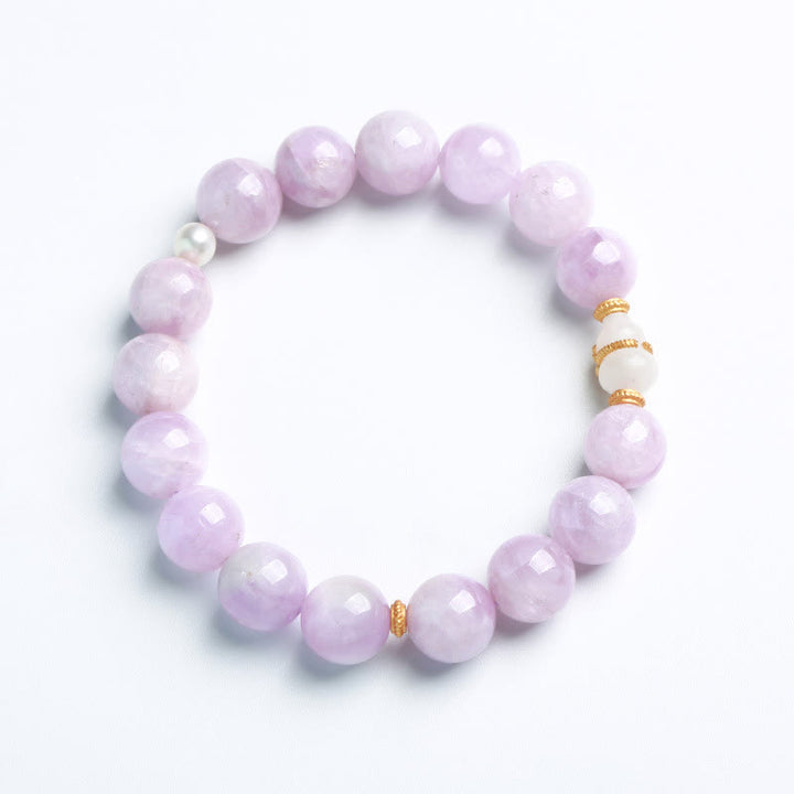 Buddha Stones Kunziet Hetian Witte Jade Kalebas Armband voor Liefde en Spirituele Groei - Kunziet (Liefde ♥ Positief) - image 0