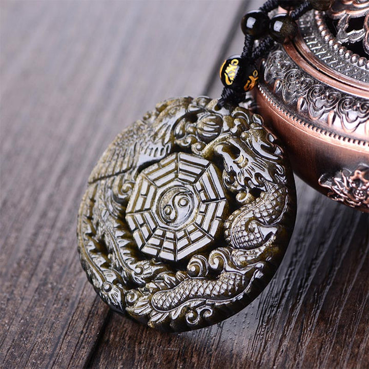 Buddha Stones Gouden Obsidiaan Helende Energie Ketting - image 5