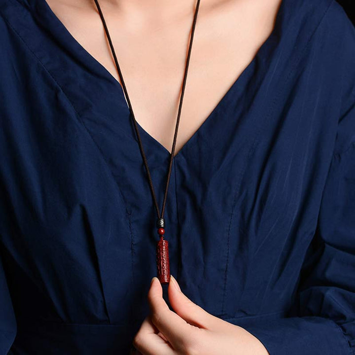 Buddha Stones Tibetaanse cinnaber mantra concentratie Ketting - image 2