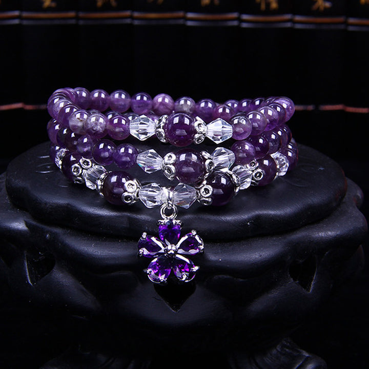 Buddha Stones Tibetaanse amethist Armband - 6mm amethist - image 0