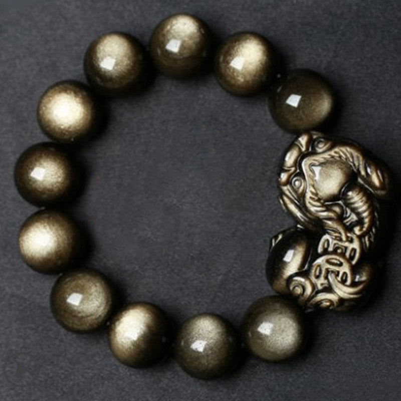 Feng Shui PiXiu Gouden Obsidiaan Armband - image 2