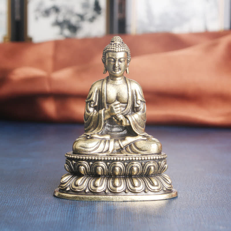 Buddha Stones Tathagata Boeddha Sereniteit Koperen Beeld Decoratie - 49*63 mm - image 0