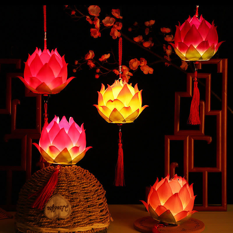 Buddha Stones DIY Lotusbloem Drakenlantaarn Kwastjes Lamp Decoratie - image 2