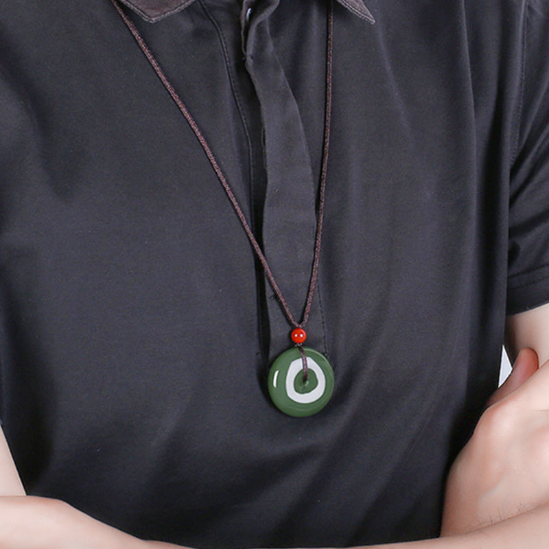 Buddha Stones Natuurlijke ronde jade vredesgesp Ketting - image 4