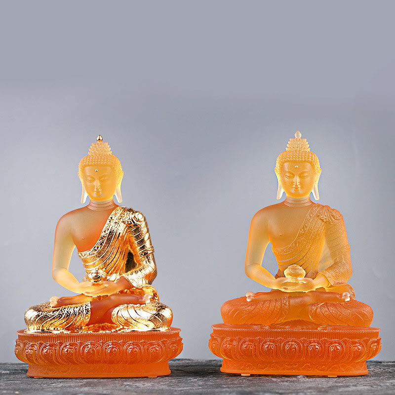 Buddha Stones Handgemaakte Boeddha-beeldje van Liuli, kunstwerk, sereniteitsbeeld, woondecoratie. - image 1