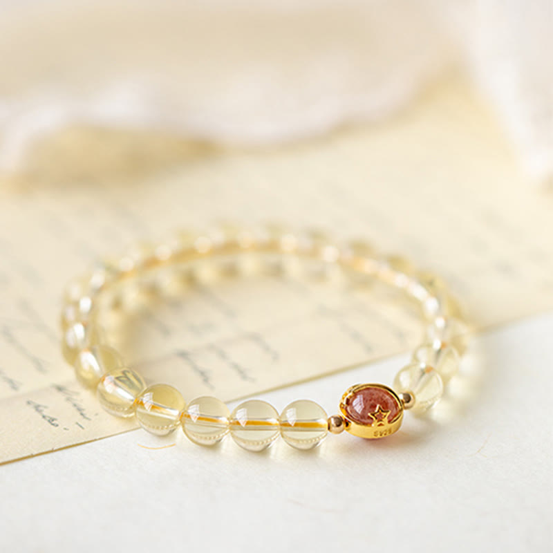 Buddha Stones Gouden rutielkwarts aardbeikwarts Armband - image 5