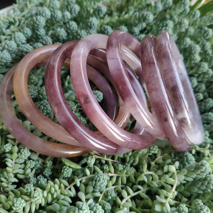 Buddha Stones Paarse jade geluks- en Bangle-armband - image 7