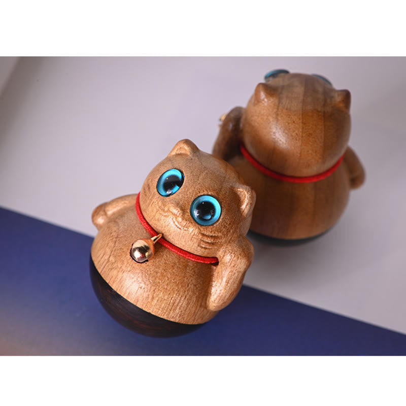Buddha Stones Mini gelukskatje Phoebe Zhennan houten zegendecoratie - image 19