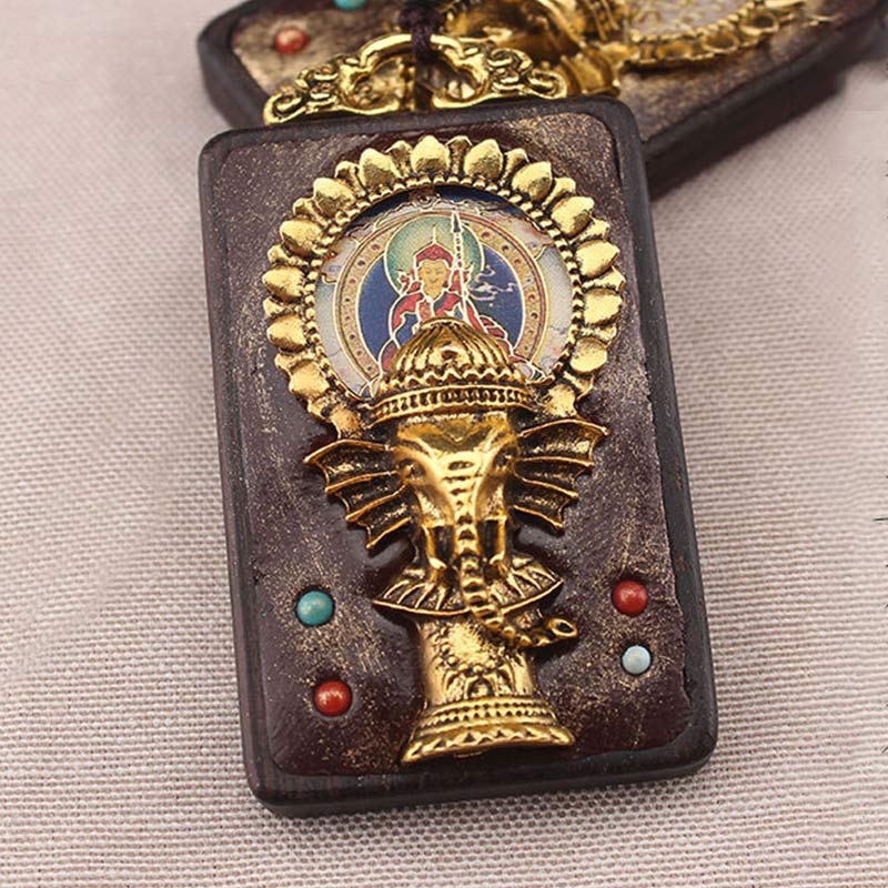 Ebbenhouten olifant, god van het geluk, Boeddha, Ketting kettinghanger - image 7