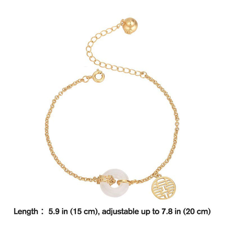 Buddha Stones Witte jade dubbele Armband - image 4