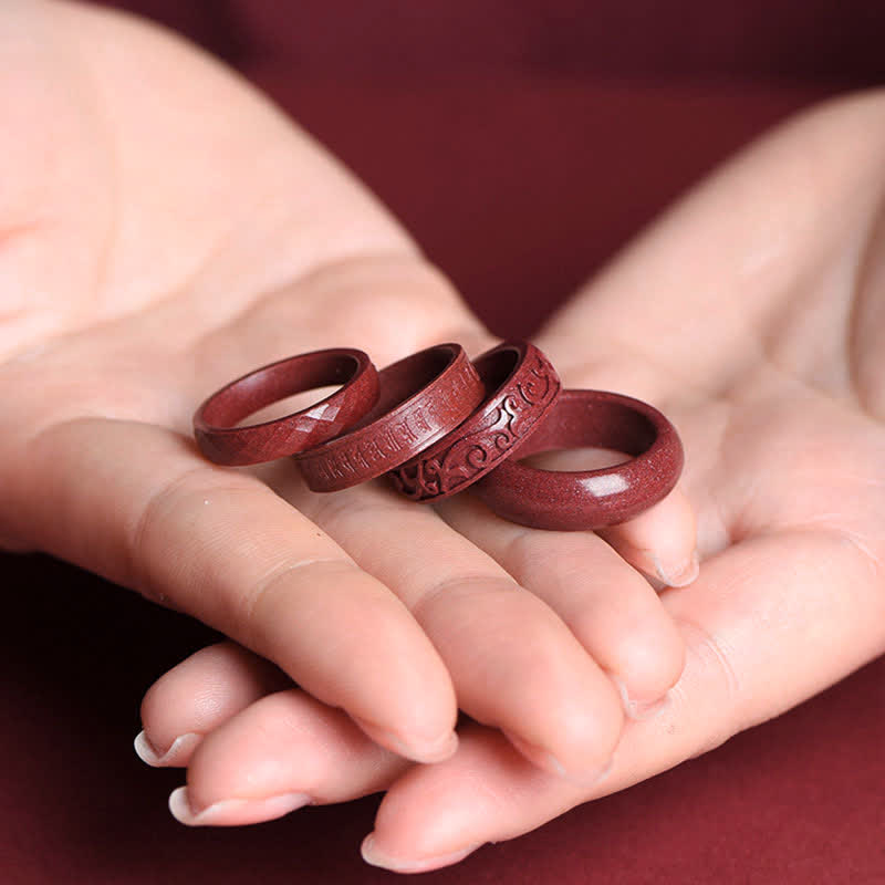 Buddha Stones Cinnabar Om Mani Padme Hum Gelukbrengende Wolken Ring - image 12