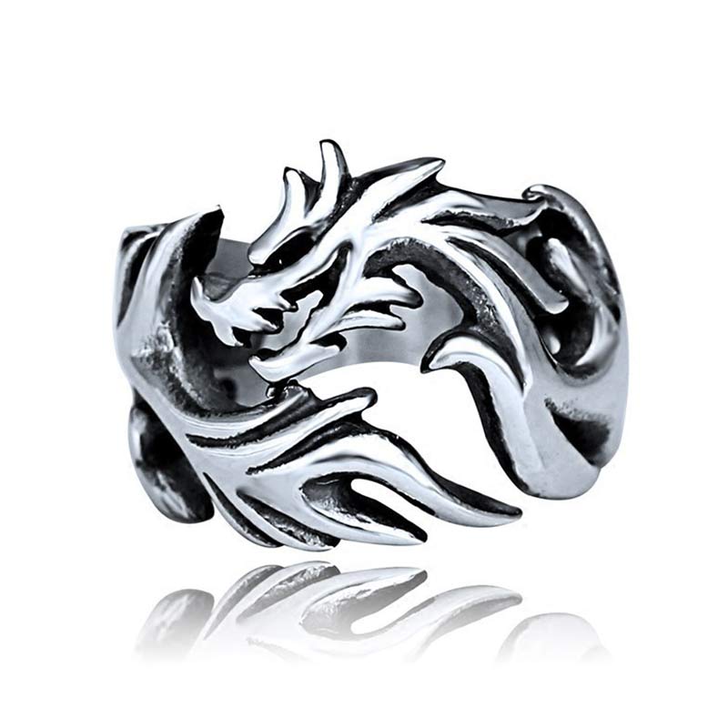 Buddha Stones Verstelbare Ring met drakenpatroon voor extra bescherming. - image 20