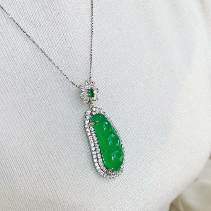 Geluksboon Ketting van cyaan jade - image 4