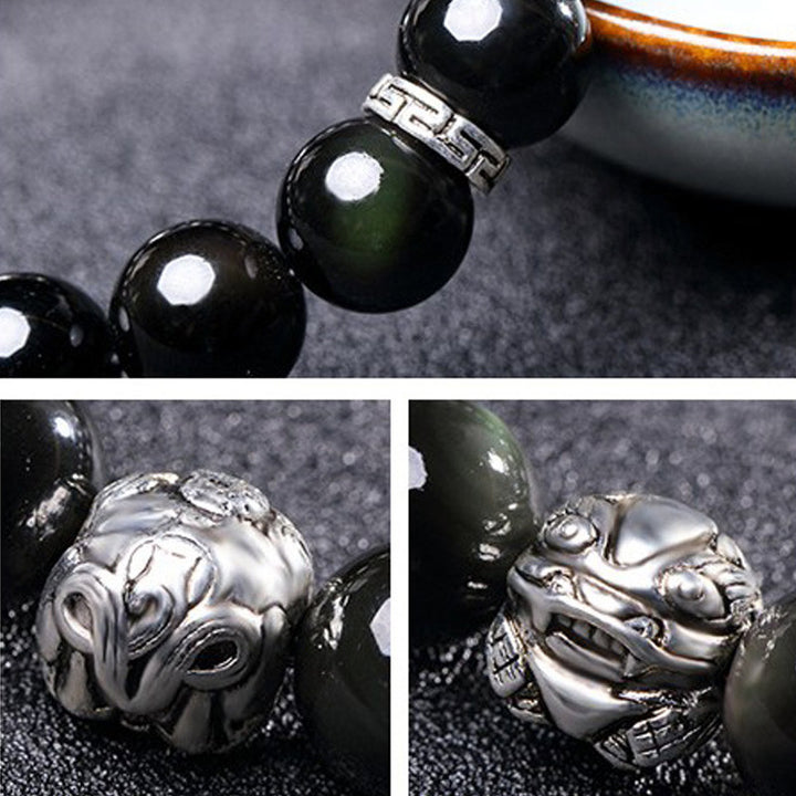 Feng Shui Armband van natuurlijke regenboogobsidiaan PiXiu - image 7