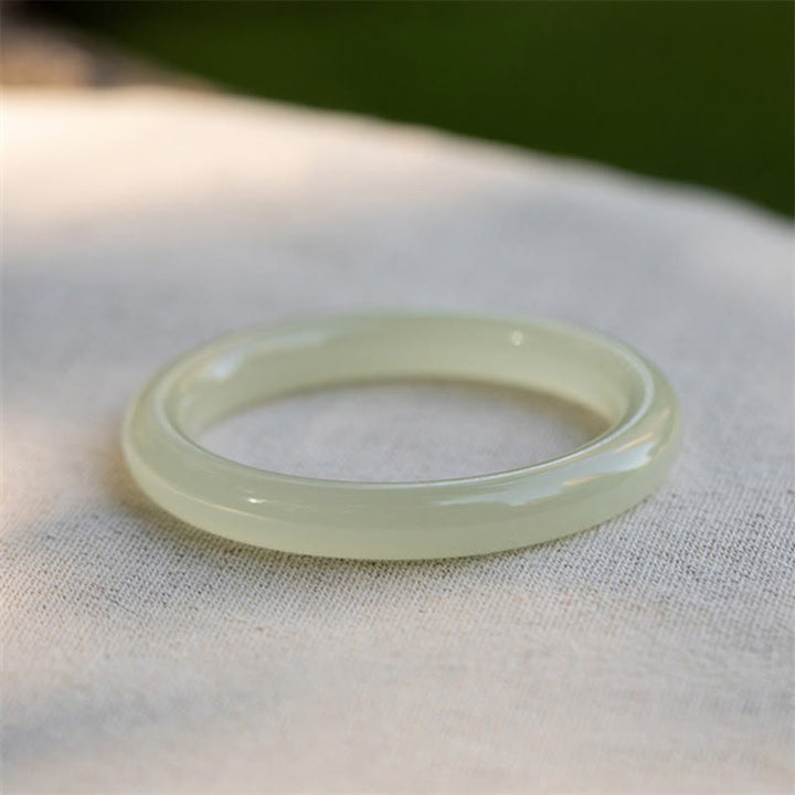 Buddha Stones Natuurlijke Bangle jade Manchetarmband met overvloedmotief - image 6