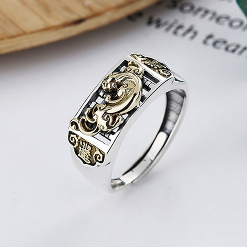 Buddha Stones Verstelbare PiXiu geluks- en Ring van 925 sterling zilver - image 6