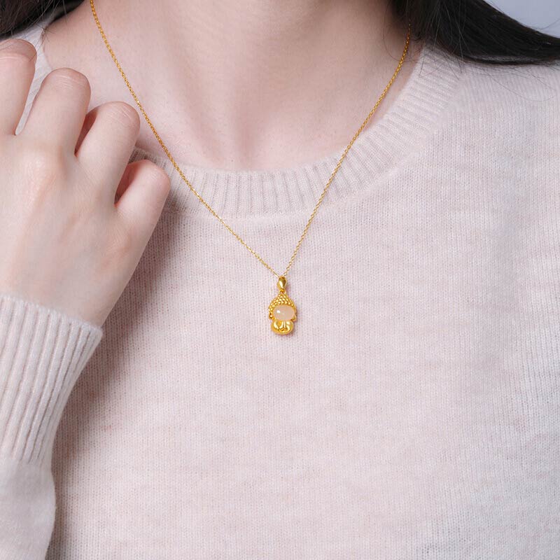 Buddha Stones Witte jade Boeddha succes hanger Ketting - image 9