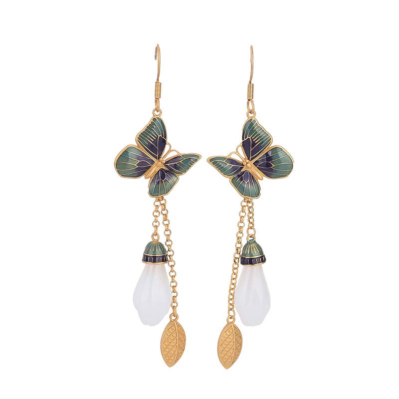 Buddha Stones Feng Shui witte jade Oorbellen - Witte Jade - image 0