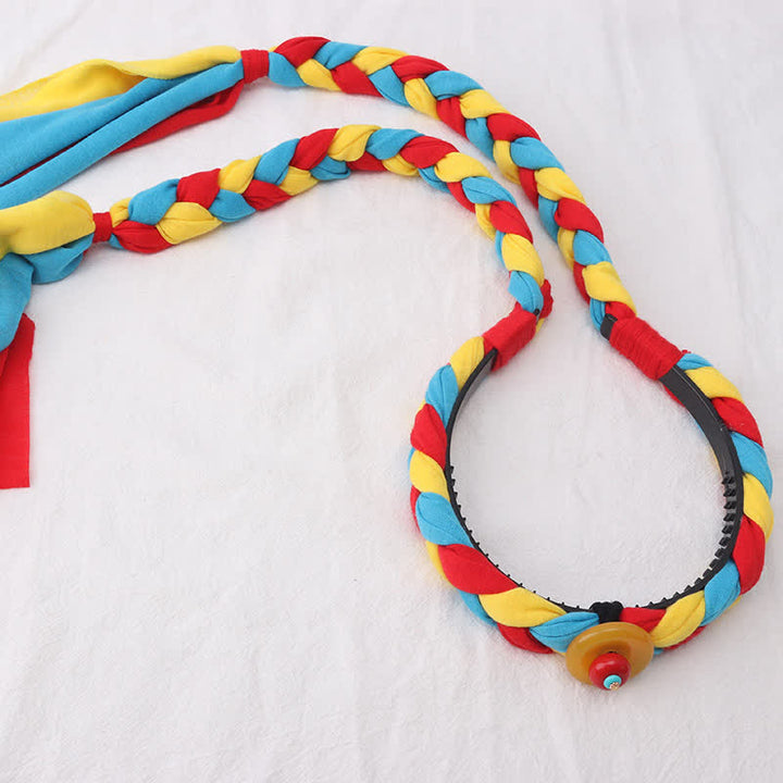 Tibetaanse kleurrijke kwastjes als haarversiering en haaraccessoires. - Geel - Ronde kraal - image 14