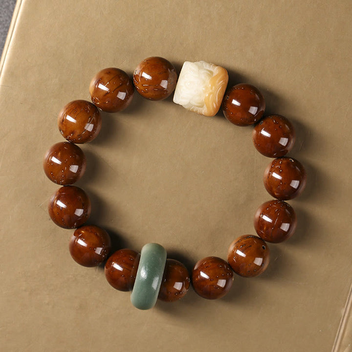 Buddha Stones Paarse Bodhizaad Dansende Leeuw Armband - image 2