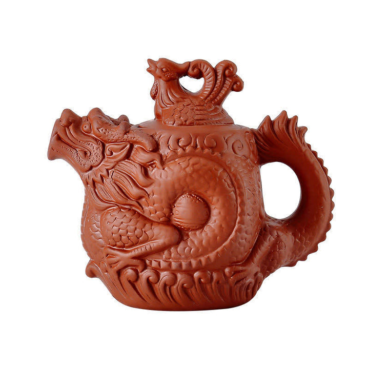 Vintage keramische theepot met draak en feniks - image 15