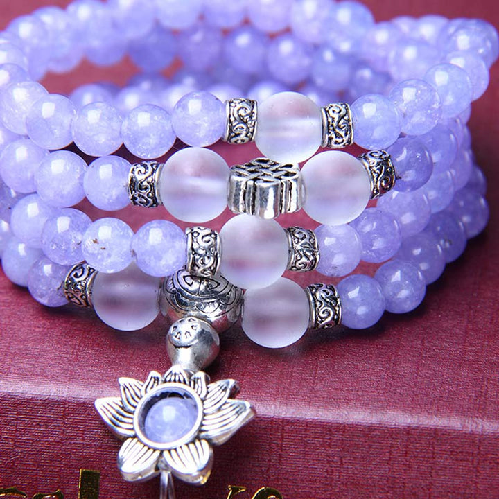 Buddha Stones Paarse jaspis kralen Armband Mala - image 4