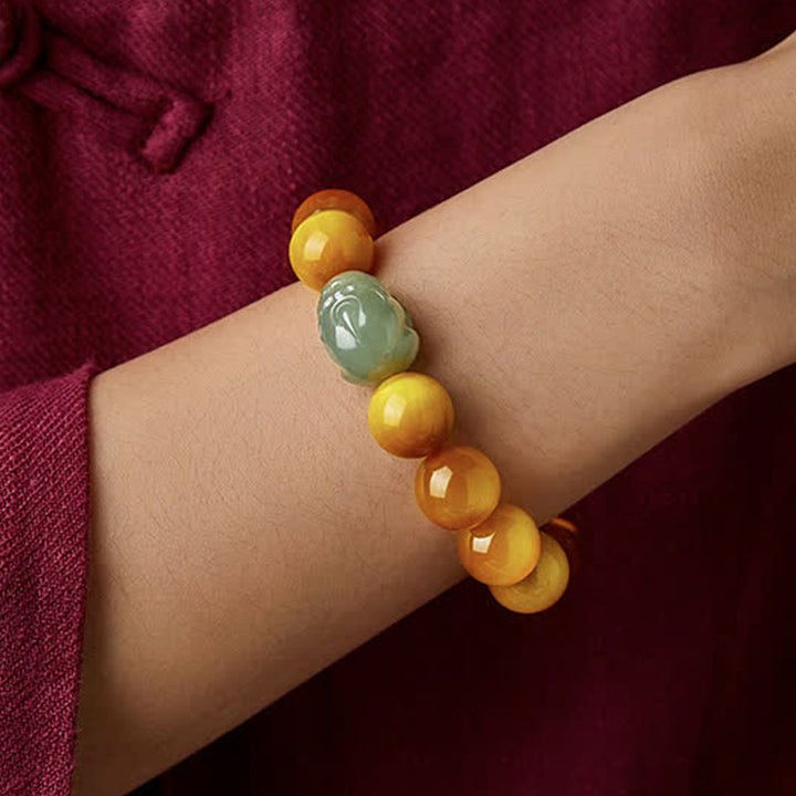 Chinese dierenriem geboorte Boeddha Tijgeroog PiXiu Jade Armband - image 3