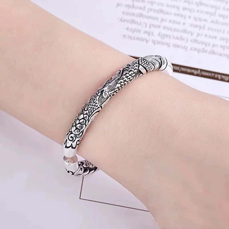 Buddha Stones Armband met draak, gelukbrengende wolken, geluksbescherming, Bangle - image 2