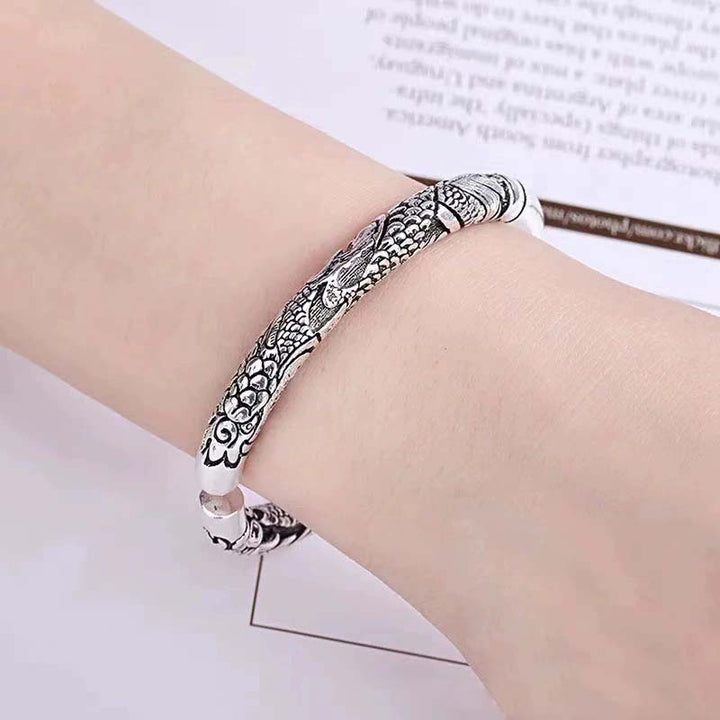 Buddha Stones Armband met draak, gelukbrengende wolken, geluksbescherming, Bangle - image 2