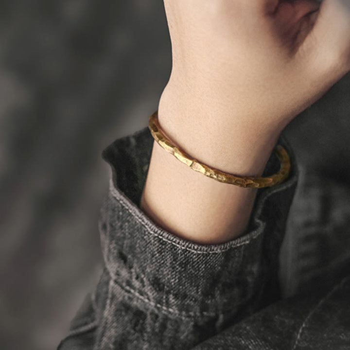 Buddha Stones Bangle armband met reliëfstructuur en koperen Manchetarmband - image 9