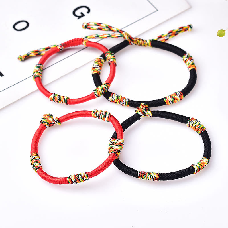 Buddha Stones Tibetaanse handgemaakte kleurrijke King Kong-knoop gelukbrengende Armband van gevlochten touw - image 1