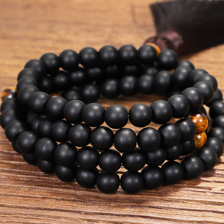 Buddha Stones 108 Mala kralen, matstenen, tijgeroog, Armband , Ketting - image 5