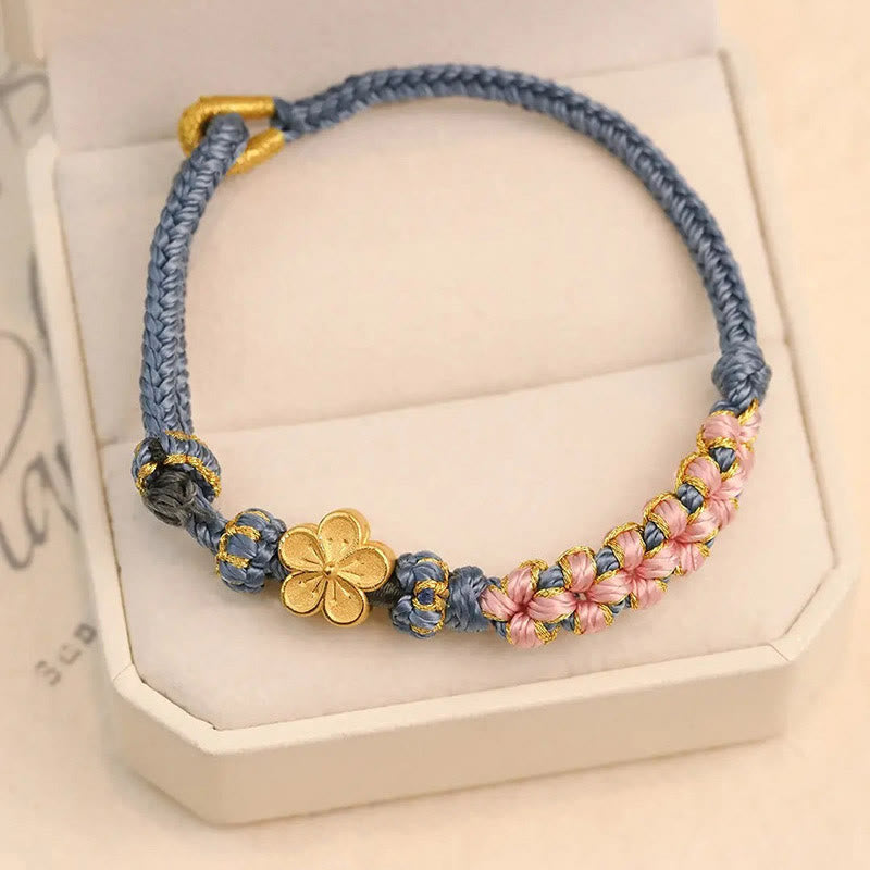 Buddha Stones Armband met perzikbloesemmotief en symbool van rijkdom. - image 1