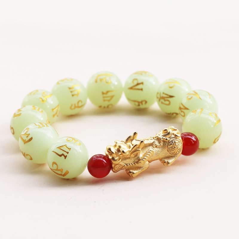Buddha Stones Feng Shui Armband met PiXiu Glowstone voor Welvaart - 18mm - image 3