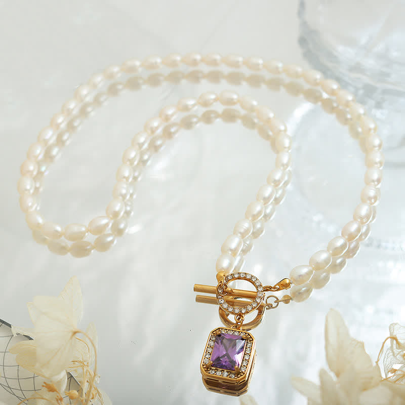 Parel Zirkoon Rijkdom Charm Ketting - image 7