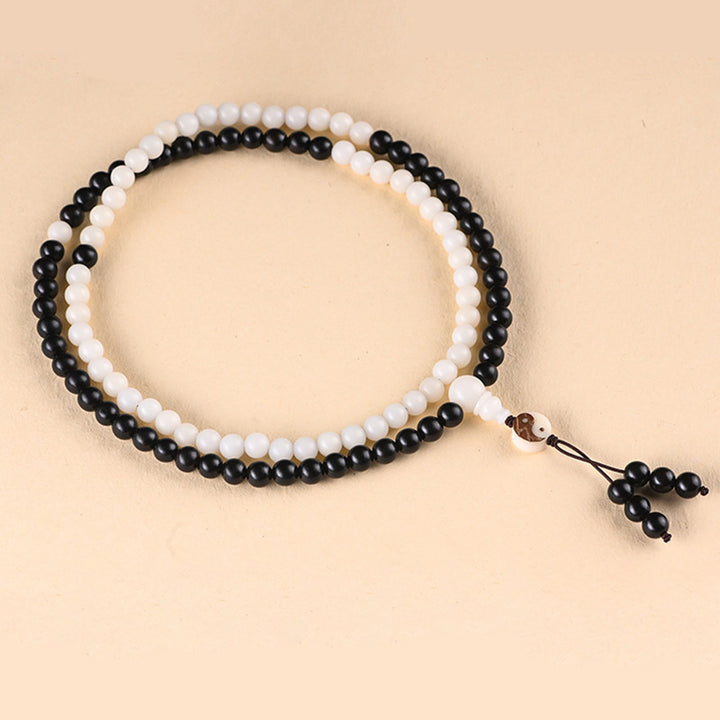 Buddha Stones Ebbenhouten YinYang Ketting Mala - image 7