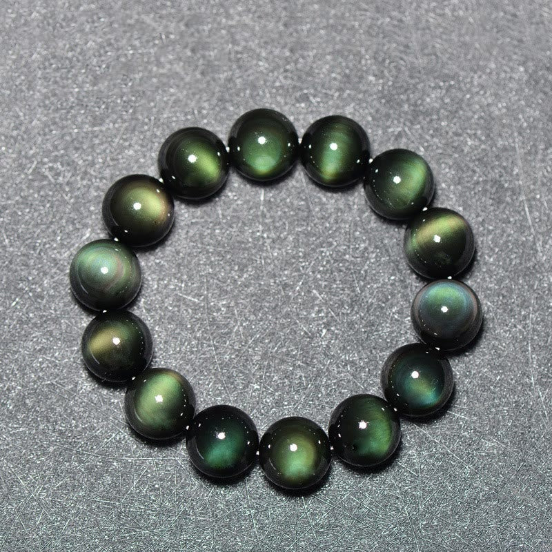Buddha Stones Natuurlijke Armband van groene obsidiaan, symbool van rijkdom. - image 1
