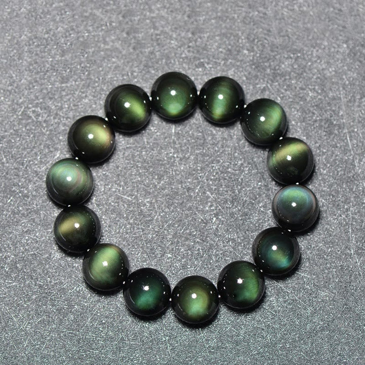 Buddha Stones Natuurlijke Armband van groene obsidiaan, symbool van rijkdom. - image 1