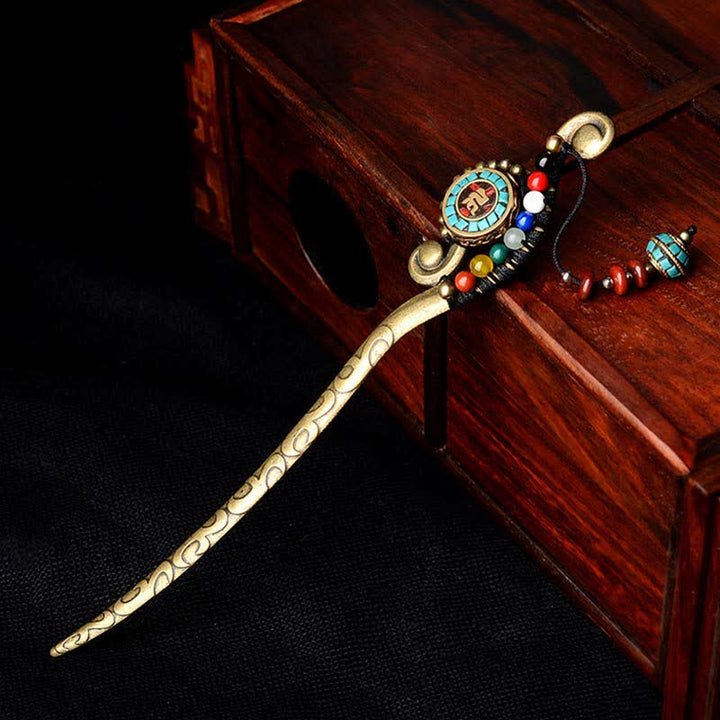 Tibetaanse turkooizen agaat Haarspeld decoraties - Turkoois &amp; Agaat - image 0