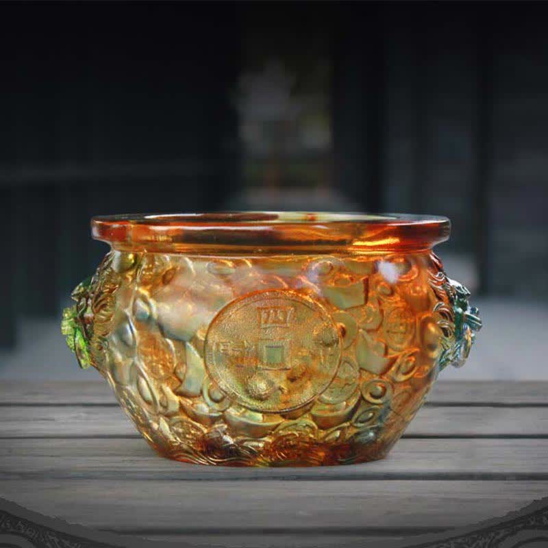 Buddha Stones Handgemaakte Liuli kristallen schatkom, een kunstwerk voor in huis. - image 1