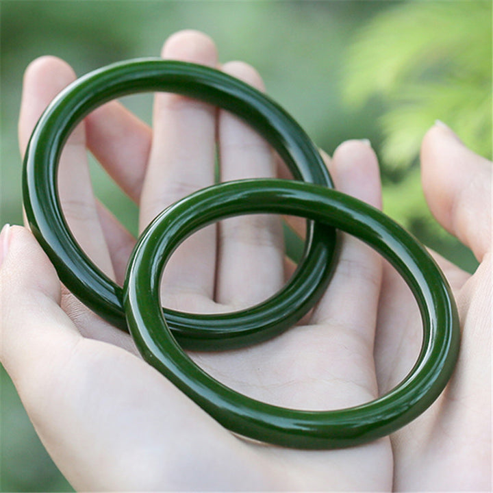 Buddha Stones Cyaan jade Armband met symbool voor een lang leven. - image 3