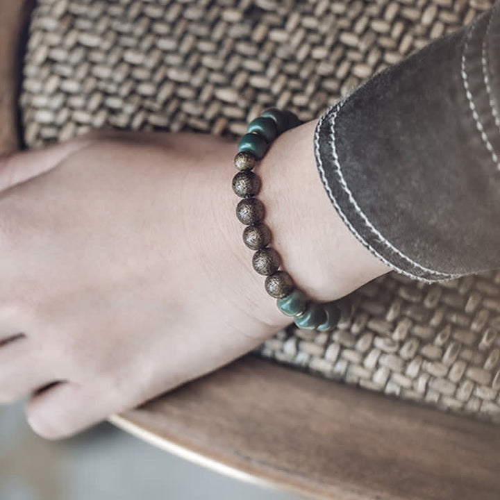 Buddha Stones Tibetaanse cyaan Bodhi-zaad koperen Armband - image 2