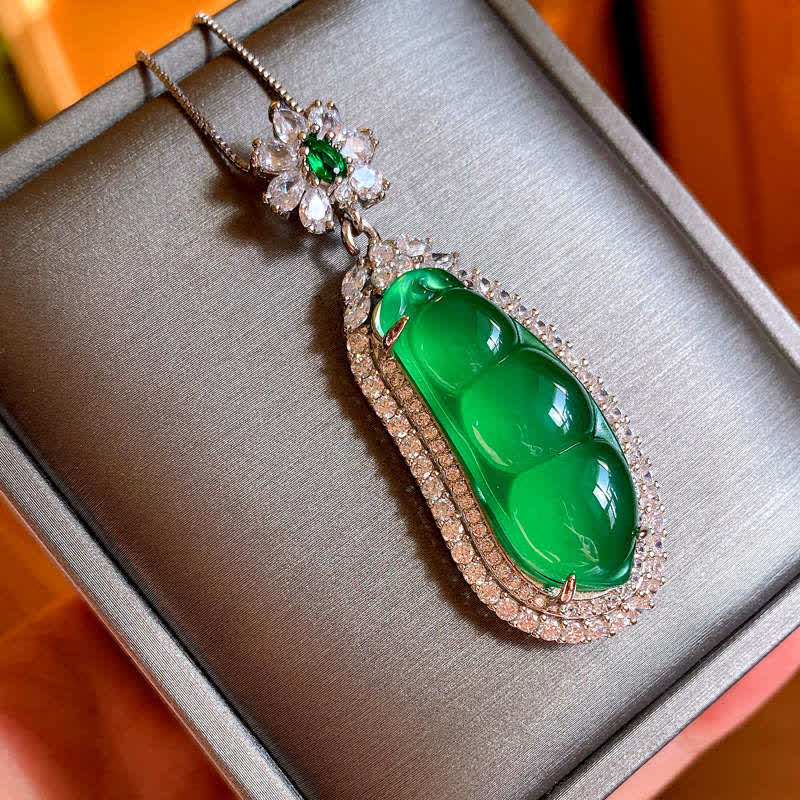 Geluksboon Ketting van cyaan jade - Cyan Jade (Succes♥Genezing) - image 0