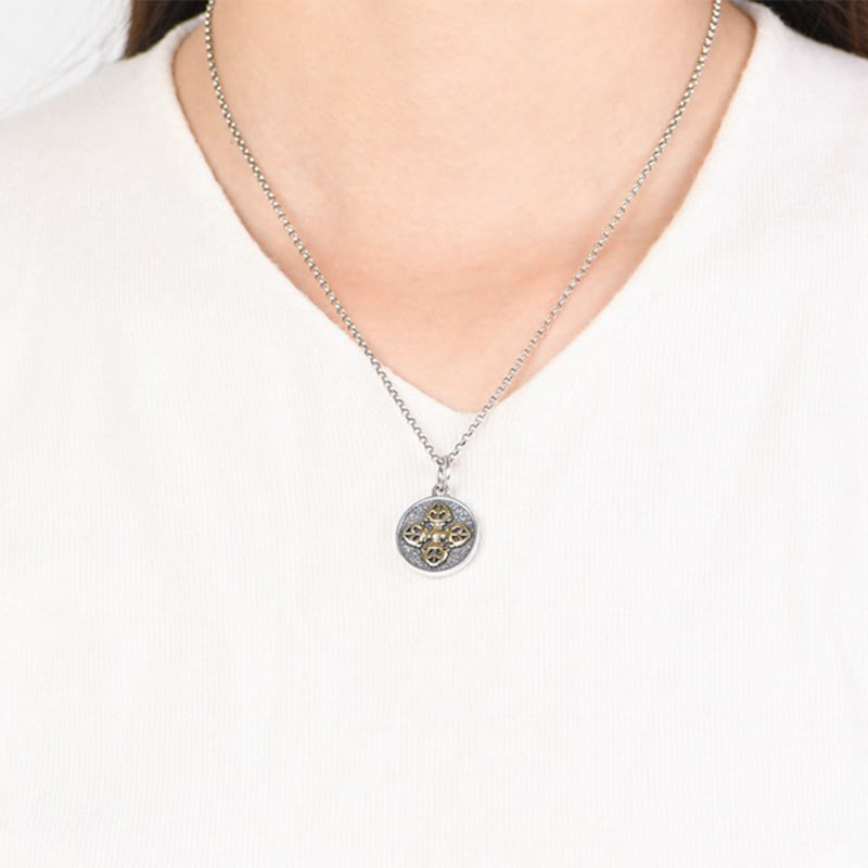 Buddha Stones 925 Sterling Zilveren Dubbele Dorje Vajra Ketting - image 8