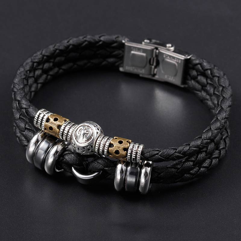 Buddha Stones Armband van hematiet met de 12 sterrenbeelden van de dierenriem - image 0