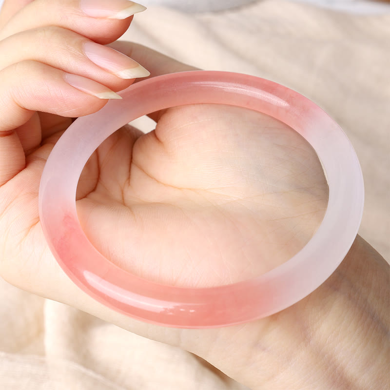 Buddha Stones Roze gouden zijden jade rijkdom Bangle-armband - image 3