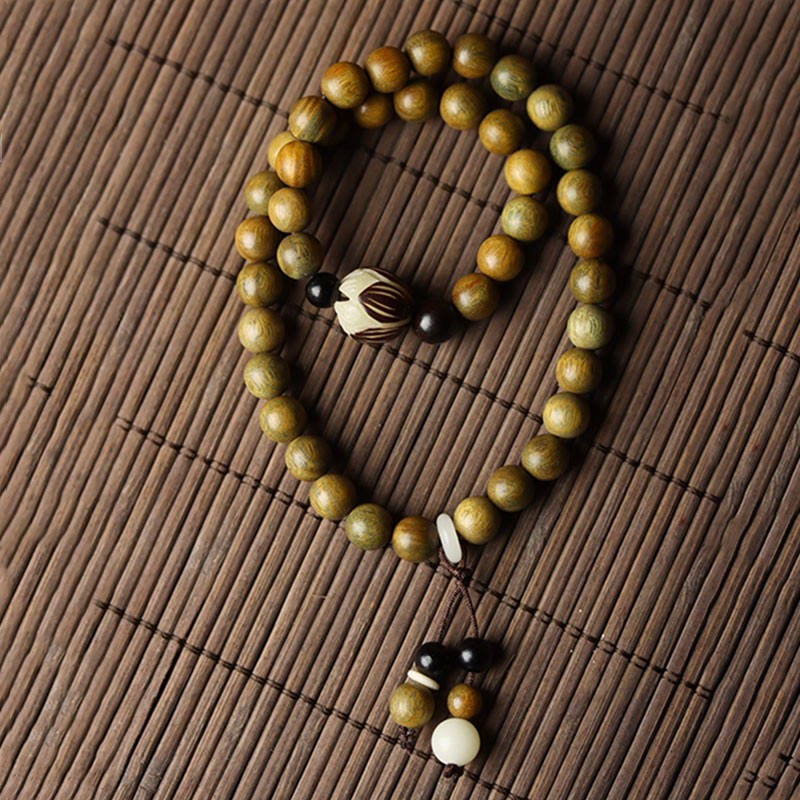 Buddha Stones Groene sandelhout bodhizaad lotus kalmerende dubbele Armband - image 9